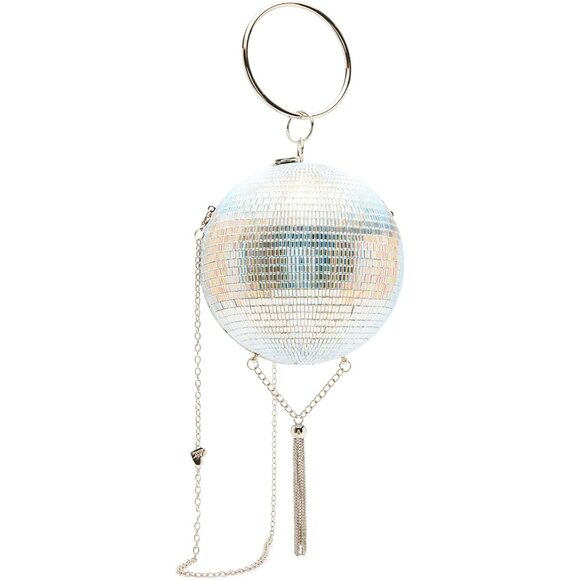 Dancin Queen Crystal-Embellished Disco Ball Bag with Detachable Chain Strap - Picture 1 of 5
